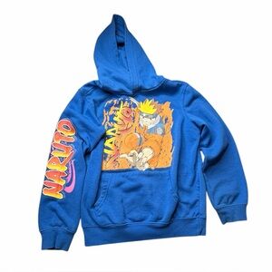 Naruto 2002 Y2K Vintage Masashi Kishimoto Blue Youth Anime Pullover Hoodie Sz S